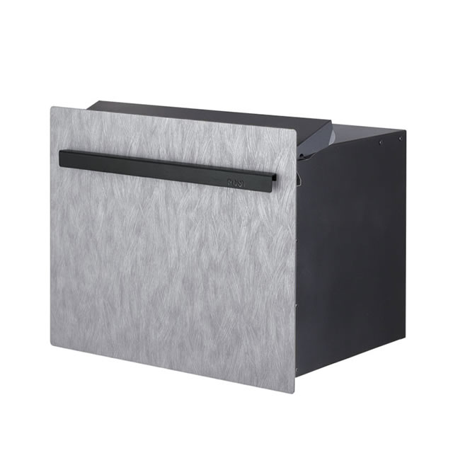 オンリーワン 郵便ポスト ノイエキューブ アウトブラック ロング GM1-EZLK3 ブロック埋め込み仕様 疾風(ハヤテ) ダイヤル錠付き