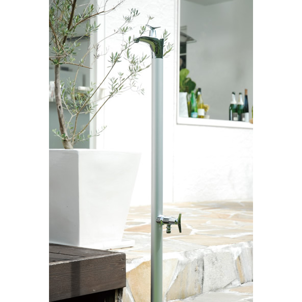 オンリーワン 水栓柱 ドラーゴ HV3-G16DS シルバー色の通販は