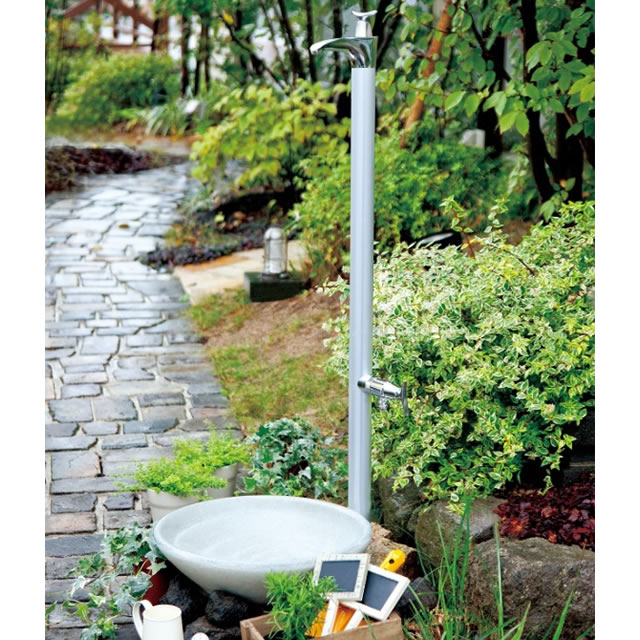 オンリーワン 水栓柱 ドラーゴ HV3-G16DS シルバー色の通販は