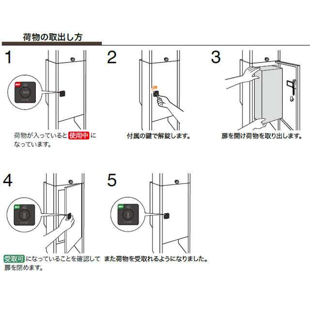 コーワソニア 宅配ボックス parcel box パーセルボックス ブラウン色 右開き 鍵付き