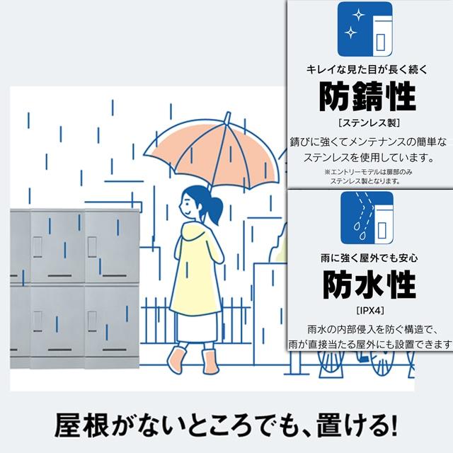 河村電器 集合住宅向け アパート ハイツ マンション 宅配ボックス ルスポ KD6M2-42C 高さ1,600mm×幅330mm マットグレー ※連結設置用_8