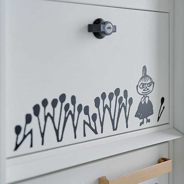 セトクラフト 宅配ボックス付きポスト MOOMIN ムーミン M25-0013 鍵付き かわいい ホワイト 白_15