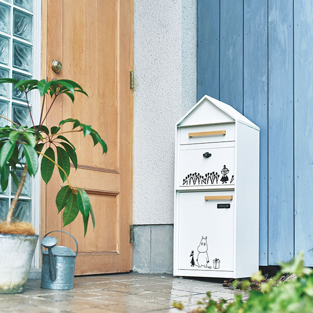 セトクラフト 宅配ボックス付きポスト MOOMIN ムーミン M25-0013 鍵付き かわいい ホワイト 白_16