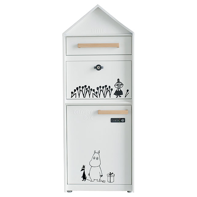 セトクラフト 宅配ボックス付きポスト MOOMIN ムーミン M25-0013 鍵付き かわいい ホワイト 白_1
