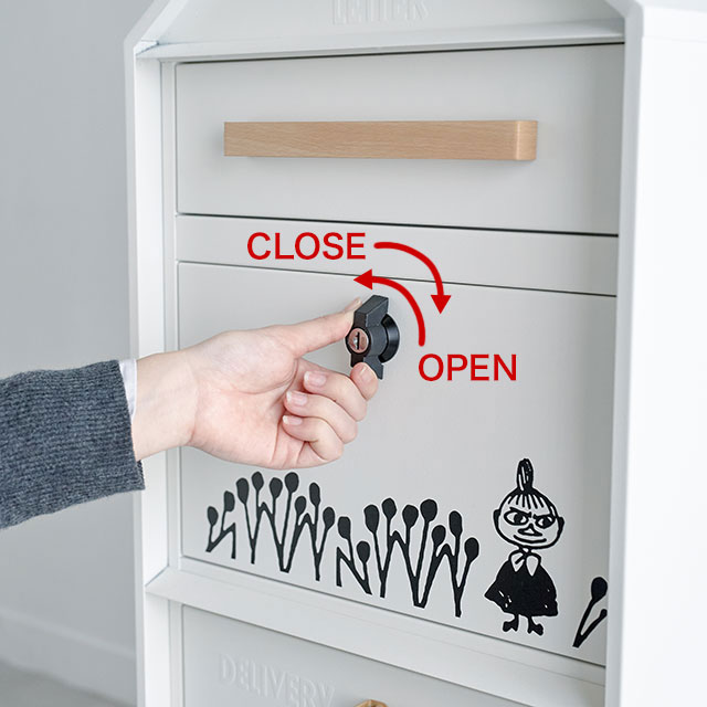 セトクラフト 宅配ボックス付きポスト MOOMIN ムーミン M25-0013 鍵付き かわいい ホワイト 白_5