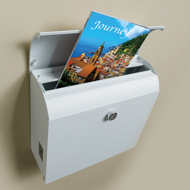 丸三タカギ メール便最大サイズが投函可能 大容量 郵便ポスト メルポーチ MLP ホワイト色 ダイヤル錠付き