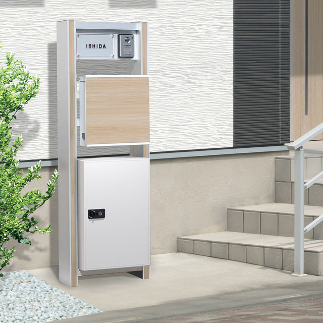 宅配ボックス搭載門柱 ストレーゼワイド2 Mタイプ MTP-M-N ※表札