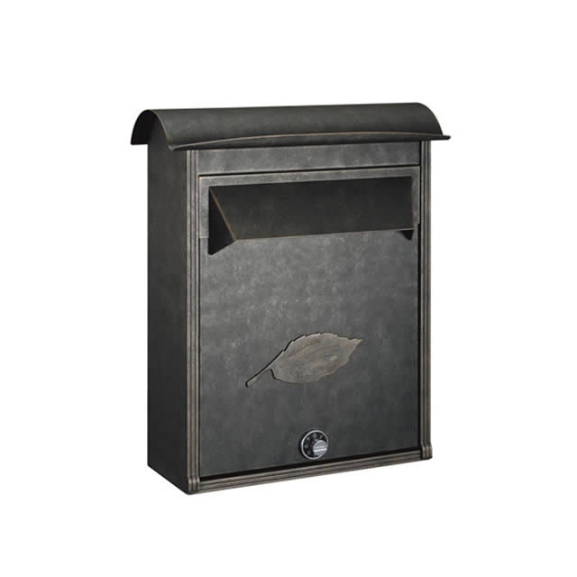 オンリーワン 郵便ポスト ノーヴルポスト シンプル NL1-P18BZ 前入れ前出し ダイヤル錠付き 黒艶消し+ブロンズ古美仕上げ