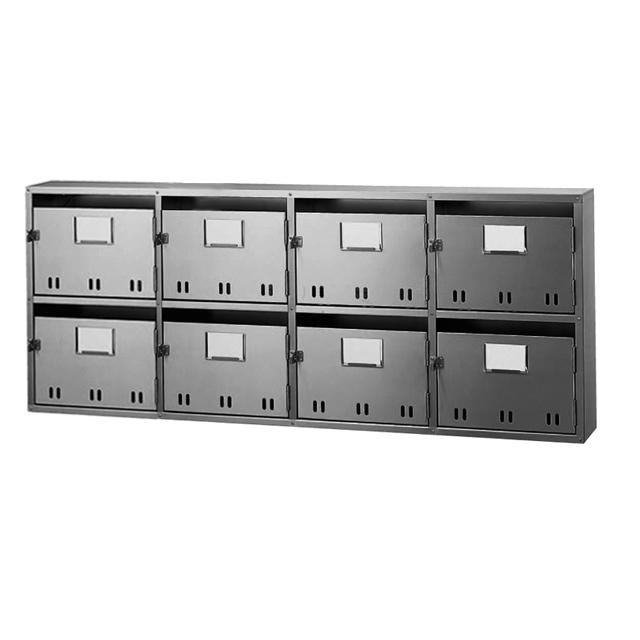 神栄ホームクリエイト 集合用郵便ポスト 郵便受箱 SA型 2段4列 8戸用 SK-108S (SA-8) 前入前出型の通販は