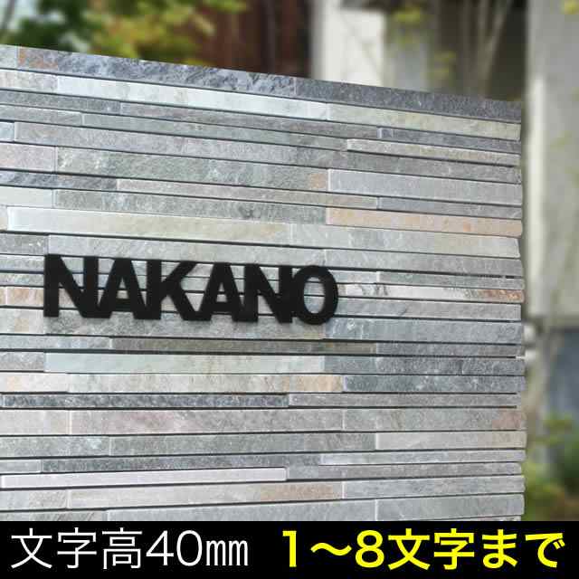 選べる書体 表札 ステンレス サイン 切り文字 レタリオ おしゃれ ローマ字 ネームプレート TNG40-8 文字高約40mm ※1〜8文字までの通販は