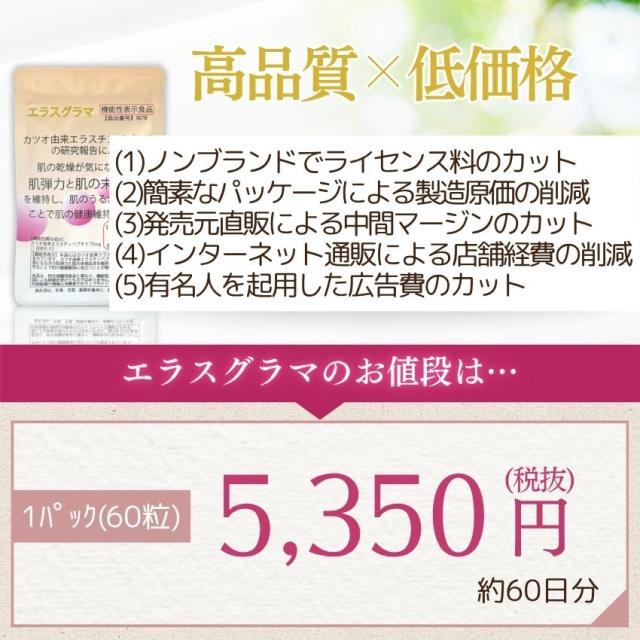 エラスチン サプリ 360日分 (機能性表示食品) お得な6個セット コラーゲン ヒアルロン酸 カツオ エラスチン 肌 ハリ 弾力 バスト 魅力アップ エラスグラマ_10