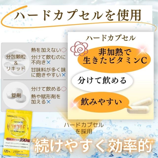 【リポソーム ビタミンC 100%】アメリカ製原料使用 30〜120日分×6個セット 30,000mg リポソーム ビタミンC D 高濃度 リポラスC カプセル サプリ_7