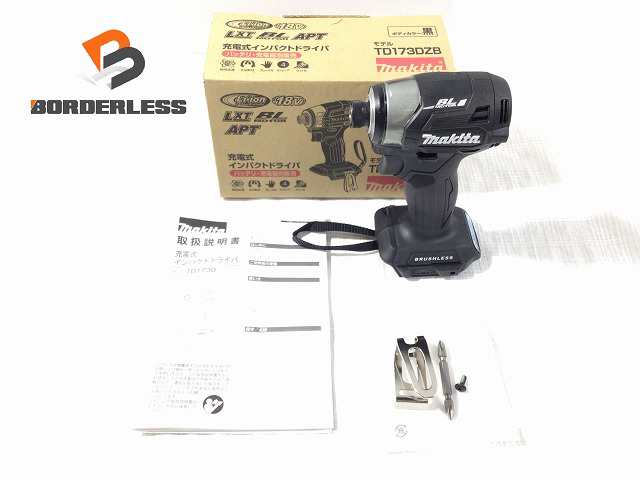 ☆未使用品☆ makita マキタ 18V 充電式インパクトドライバ TD173DZB 黒/ブラック 本体+パーツ 電動工具 大工道具