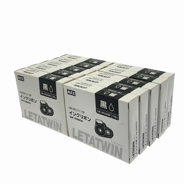 まとめ）マックス レタツインインクリボンカセット 110m巻 黒 LM