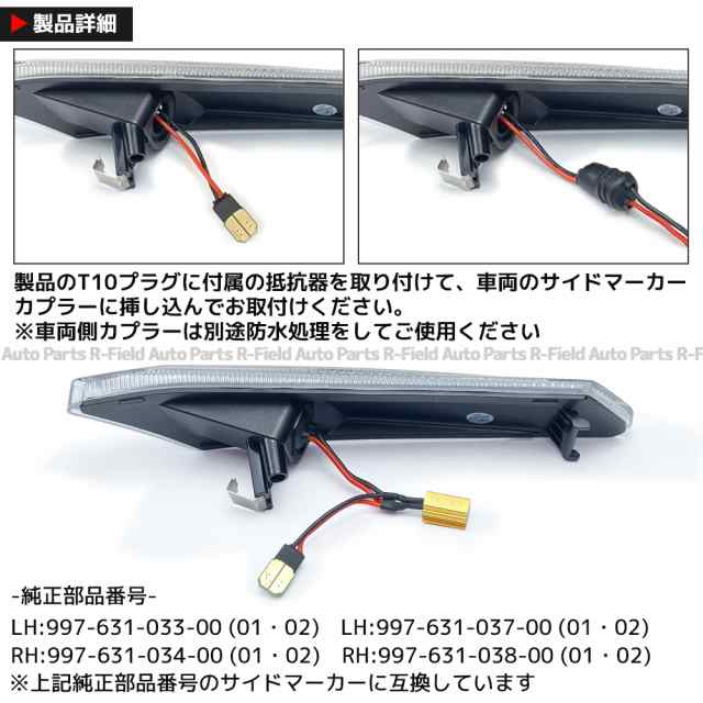 ポルシェ 987 ボクスター / ケイマン LED サイドマーカー クリアレンズ ウインカー レンズ ウィンカー Porsche BOXTER /  CAYMAN｜au PAY マーケット