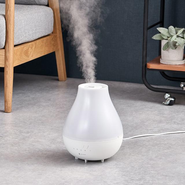 加湿器 抗菌上部給水ハイブリッド式加湿器  LuLuPure hybrid LCAHF017 Life on Products ライフオンプロダクツ 超音波式 加熱式 上部給水 3.3L 大容量 8畳 タイマー 照明 ライト 静音 保湿 乾燥 花粉症対策 アロマディフューザー タッチパネル オフィス 25時間 段階 省エネ