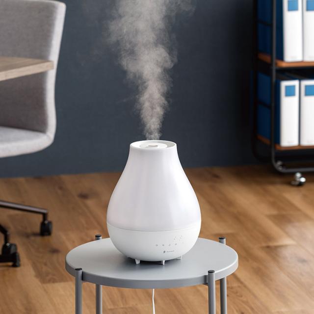 加湿器 抗菌上部給水ハイブリッド式加湿器  LuLuPure hybrid LCAHF017 Life on Products ライフオンプロダクツ 超音波式 加熱式 上部給水 3.3L 大容量 8畳 タイマー 照明 ライト 静音 保湿 乾燥 花粉症対策 アロマディフューザー タッチパネル オフィス 25時間 段階 省エネ