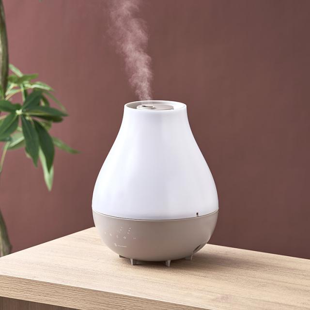 加湿器 抗菌上部給水ハイブリッド式加湿器  LuLuPure hybrid LCAHF017 Life on Products ライフオンプロダクツ 超音波式 加熱式 上部給水 3.3L 大容量 8畳 タイマー 照明 ライト 静音 保湿 乾燥 花粉症対策 アロマディフューザー タッチパネル オフィス 25時間 段階 省エネ