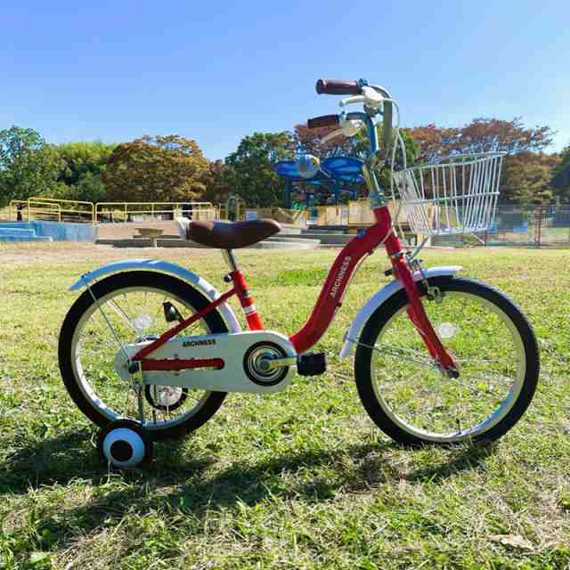 本州 送料無料 18インチ 補助輪 カゴ 子ども キッズ ジュニア 自転車 幼児車 アイボリー グリーン レッド　ライトブルー アイトン ARCHNE