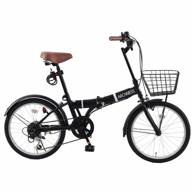 折りたたみ 自転車 20インチ カギ ライト シマノ 6段変速 カゴ