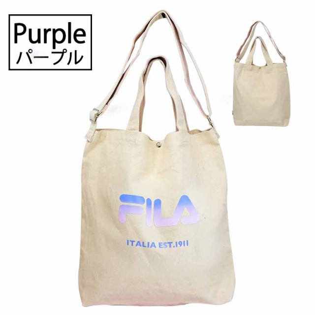 FILA フィラ 2WAY トート ショルダー バッグ ロゴ キャンバス サブ