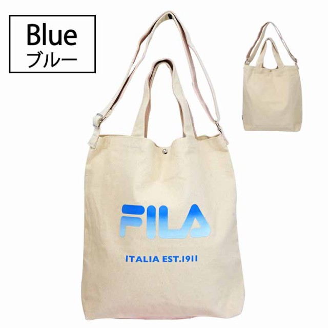 FILA フィラ 2WAY トート ショルダー バッグ ロゴ キャンバス サブ