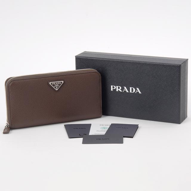 PRADA ブラウンレザー 長財布 PRADA プラダ 長財布 日本未発売 1MH037 PORTAFOGLIO PATTINA
