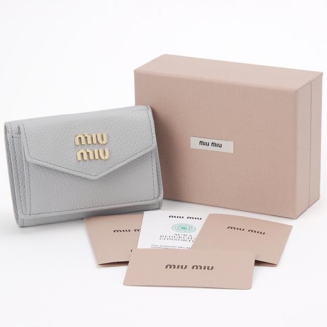 MIU MIU ミュウミュウ 三つ折り財布 レディース グレー 5MH021