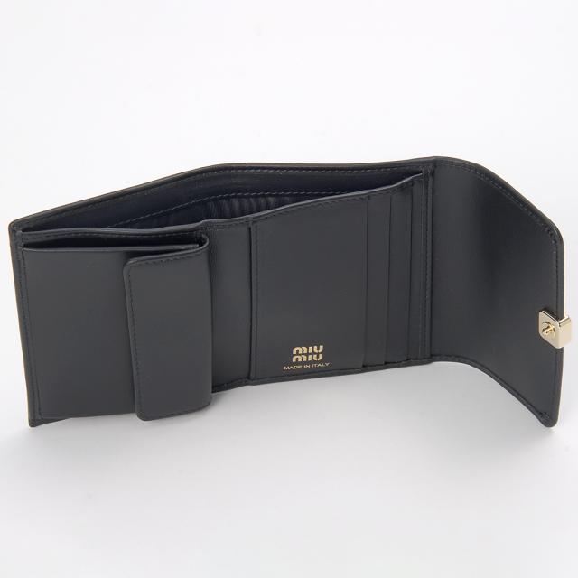 MIU MIU ミュウミュウ 三つ折り財布 レディース ブラック 5MH040 2CVX F0002_2