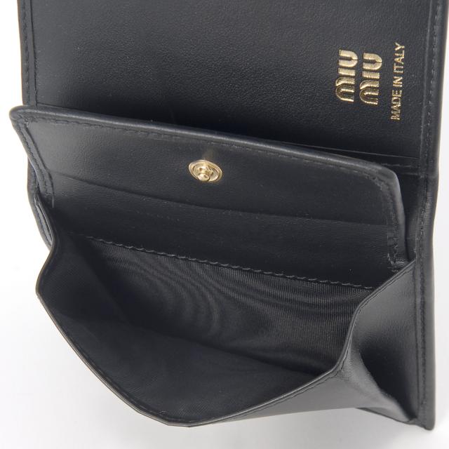 MIU MIU ミュウミュウ 三つ折り財布 レディース ブラック 5MH040 2CVX F0002_3