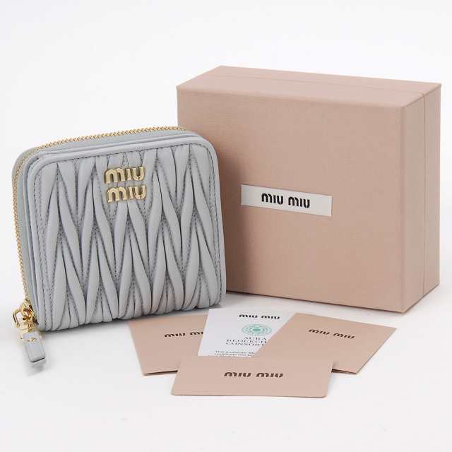 MIU MIU ミュウミュウ 二つ折り財布 レディース グレー 5ML522 2FPP F0164