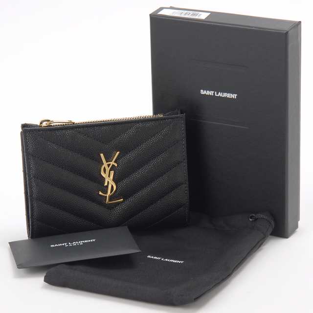 SAINT LAURENT サンローラン 二つ折り財布 レディース ブラック