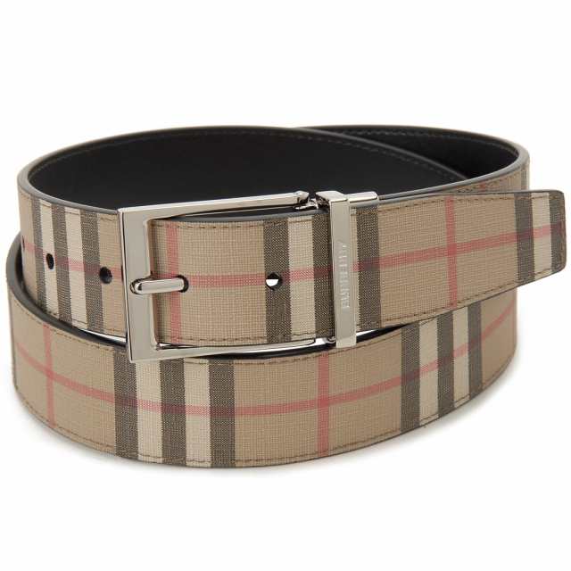 BURBERRY バーバリー ベルト メンズ 8052781 VINTAGE CHECK & LEATHER ...