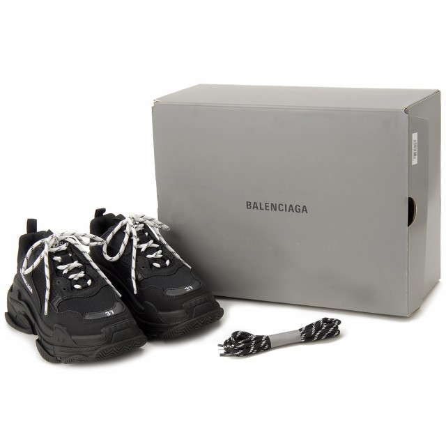 訳あり 箱潰れ BALENCIAGA バレンシアガ スニーカー JP25cm レディース ブラック 524036W2CA11000 TRIPLE S  SNEAKER トリプルS