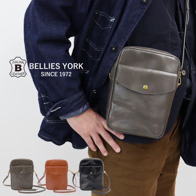 公式 BELLIES YORK ベリーズヨーク スマホ ショルダーバッグ イタリアンレザー 牛革 本革 BYHLB10902L