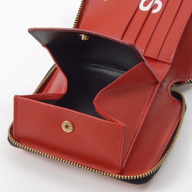 訳あり　正面全体、内側小銭入れのかぶせに複数黒い点汚れあり　COMME des GARCONS コムデギャルソン 二つ折り財布 レッド SA2100HL RED_3