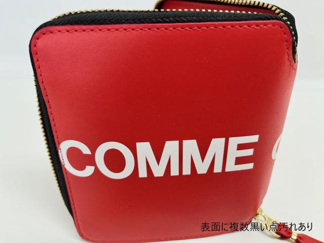 訳あり　正面全体、内側小銭入れのかぶせに複数黒い点汚れあり　COMME des GARCONS コムデギャルソン 二つ折り財布 レッド SA2100HL RED_6