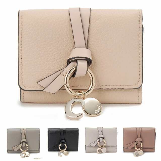 訳あり　内側左上に汚れあり　Chloe クロエ 三つ折り財布 ピンク レディース CHC21WP946-F57-6J5 ALPHABET アルファベット