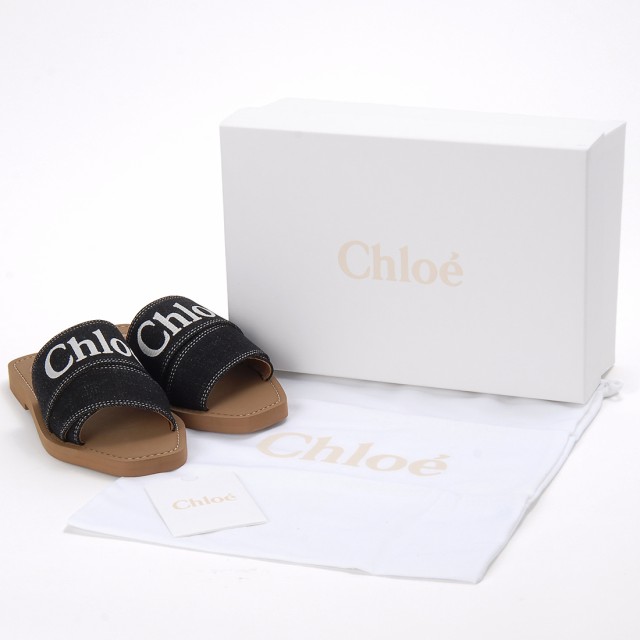 Chloe クロエ サンダル レディース ブラック 23AS397 L17 001 ウッディ ブラック