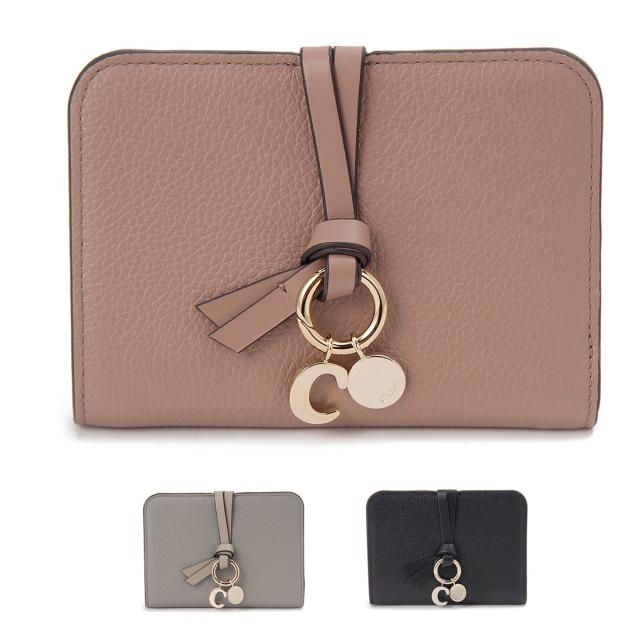 訳あり　箱不良　Chloe クロエ 二つ折り財布 ブラック CHC25AP999 F57 001 ALPHABET アルファベット