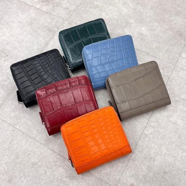 クロコダイル コンパクト財布 ラウンドファスナー二つ折り財布 メンズ ワニ革 開運 金運 財運 縁起 財布 高級皮革 クロコダイル コンパクト財布 ラウンドファスナー二つ折り財布 メンズ