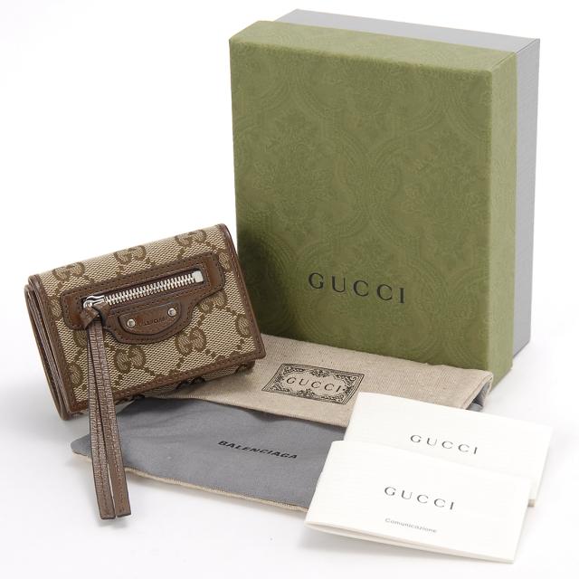 GUCCI グッチ BALENCIAGA バレンシアガ コラボ 三つ折り財布 レディース ブラウン 681708GY5SN8563_4