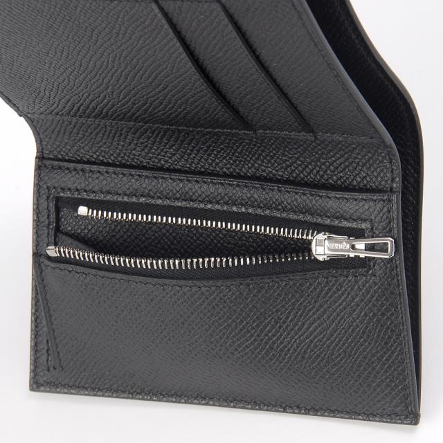 HERMES エルメス 二つ折り財布 レディース ブラック H082875CK