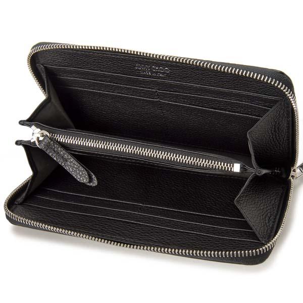 訳アリ　JIMMY CHOO ジミーチュウ　長財布　レザー　ラウンドジップ　黒 訳アリJIMMY CHOO ジミーチュウ長財布レザーラウンドジップ黒