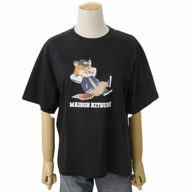 MAISON KITSUNE メゾンキツネ Tシャツ レディース ブラック KW00108KJ0008P199 DRESSED FOX EASY T