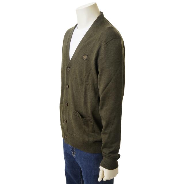 MAISON KITSUNE メゾンキツネ カーディガン メンズ カーキ LM00505KT1036 P360_1