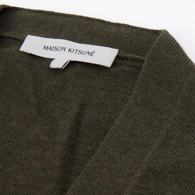 MAISON KITSUNE メゾンキツネ カーディガン メンズ カーキ LM00505KT1036 P360_4