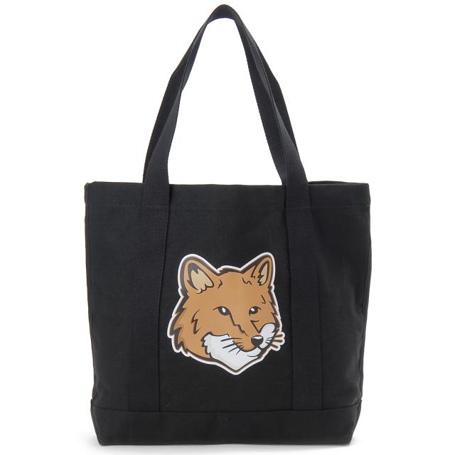 MAISON KITSUNE メゾンキツネ トートバッグ レディース ブラック LW05101WW0050P199 FOX HEAD TOTE BAGの通販は