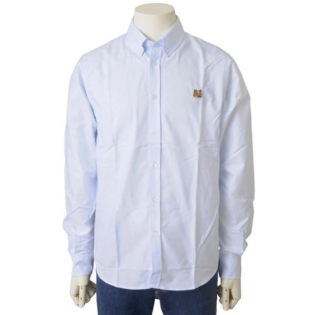 MAISON KITSUNE メゾンキツネ カジュアルシャツ メンズ ブルー MM00413WC2010P410 MINI FOX HEAD SHIRT