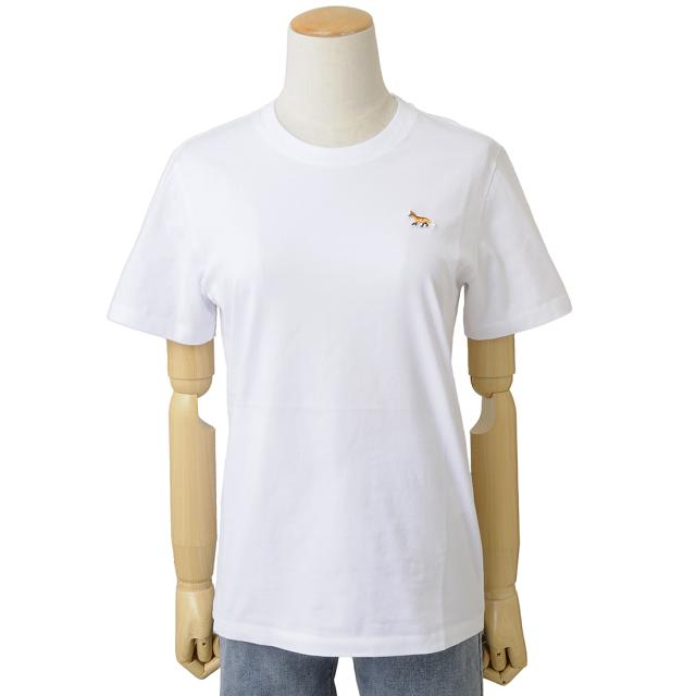 MAISON KITSUNE メゾンキツネ Tシャツ レディース ホワイト MW00110KJ0008P100S BABY FOX PATCH の通販は